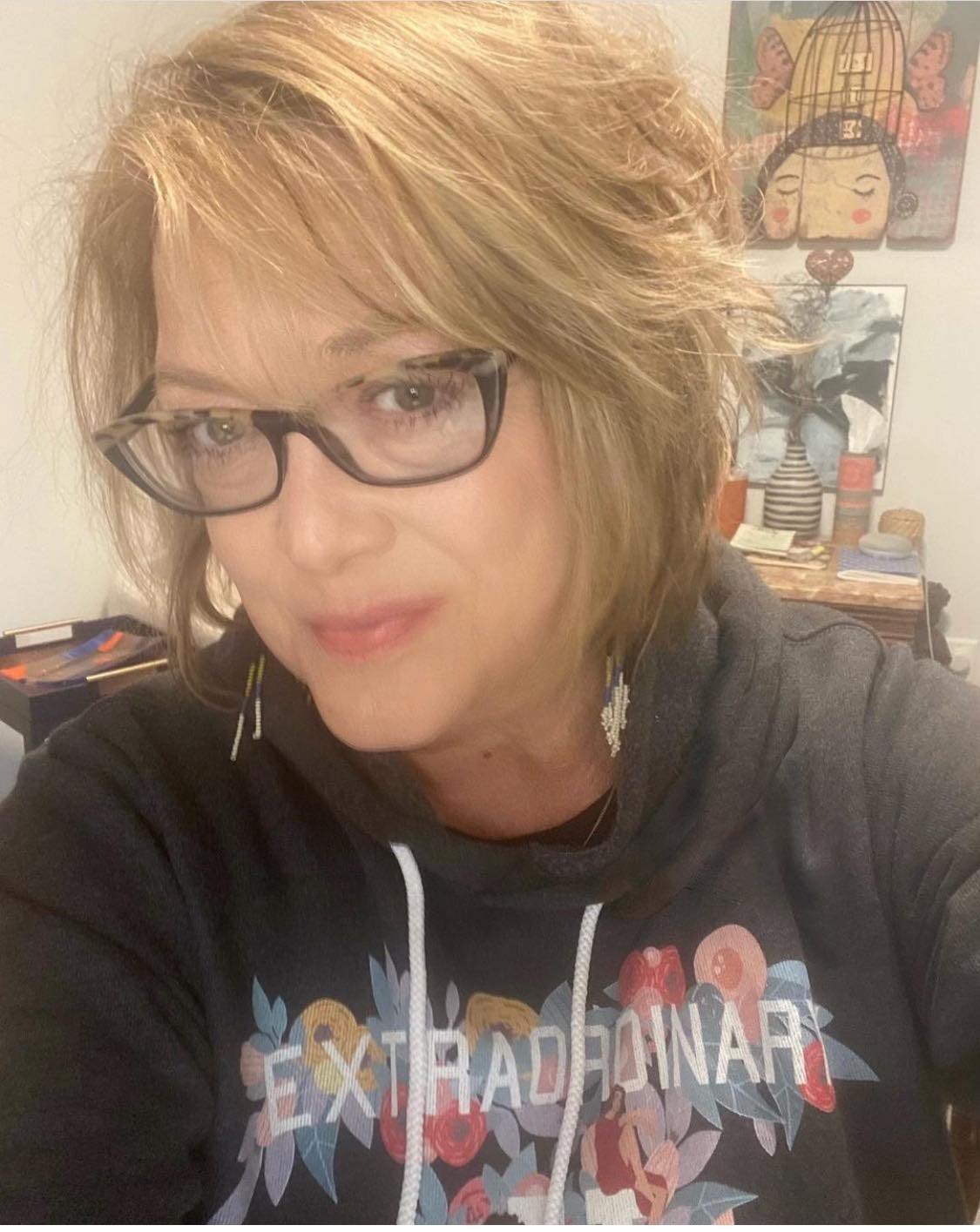 June Grushka-Rosen wearing her ExtraordinarYou hoodie